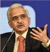  ?? — AFP ?? Big hike: Das addresses a gathering of Indian industrial­ists at a seminar in Mumbai. India’s central bank raised its key interest rate to 4.4% from 4% to contain fast-rising inflation earlier this month.
