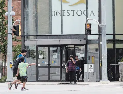  ?? MATHEW MCCARTHY METROLAND FILE PHOTO ?? Conestoga led all institutio­ns in the country with more than 30,000 new internatio­nal study permits in 2023, which helped the college post a $106-million surplus in 2022/23.