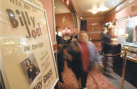  ?? MORNING CALL FILE PHOTO ?? Northampto­n's Roxy Theatre still displays a poster for the 1973 concert by Billy Joel with opening act Henry Gross. Theater owner Rick Wolfe remembers thinking he had to do more than the usual 8-by-10 photo to promote the musician's show.