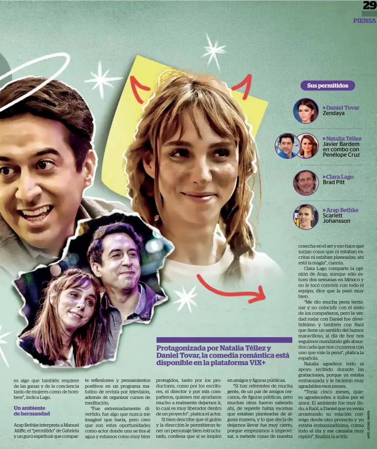  ?? ?? Sus permitidos > Daniel Tovar Zendaya > Natalia Téllez Javier Bardem en combo con Penélope Cruz > Clara Lago > Arap Bethke Scarlett Johansson