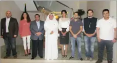  ??  ?? السفير محمد الذويخ والسفير القطري واعضاء السفارة الكويتية وبلسم ولولوة الايوب