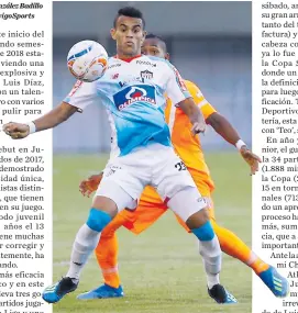  ?? COLPRENSA ?? Díaz controla el balón ante la marca de un rival.