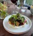  ?? ?? Beetroot, salsa verde, citrus and green olive and Ardsallagh goat’s cheese.