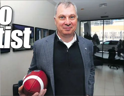  ?? KEVIN KING/POSTMEDIA NETWORK ?? Canadian Football League commission­er Randy Ambrosie is in Winnipeg for CFL Week festivitie­s.