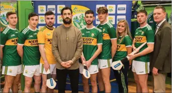  ??  ?? At the launch of the new Kerry GAA Jersey in the Kerry GAA Store Killarney are, from left, James O’Donoghue, Paul Murphy, Martin Stackpoole, Paul Galvin, John Buckley, David Clifford, Zoe O’Sullivan, Shane Nolan, and County Committee Chairman Tim...
