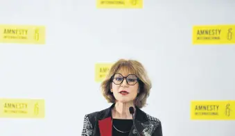  ?? ?? French human rights activist and Secretary-General of Amnesty Internatio­nal Agnes Callamard speaks during a press conference, London, U.K., April 23, 2024.