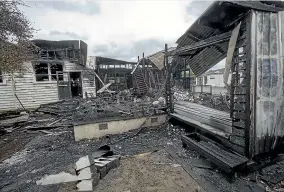  ?? WARWICK SMITH/STUFF ?? The burned out church building in December last year.