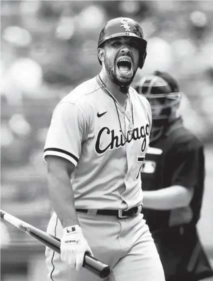  ?? SARAH STIER/GETTY ?? Jose Abreu reacts Saturday after striking out against theYankees in New York.