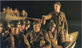  ??  ?? Cillian Murphy, standing, plays a shell-shocked soldier in a powerful segment devoted to the battle at sea.