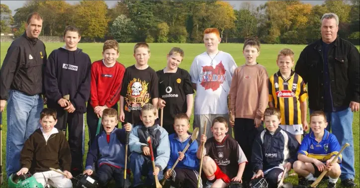  ??  ?? David O’Neill, (Front Left) Cillian Duffy, Christophe­r Heaney, Ferdia Hoare, Alan McDonnell, Ryan Duffy and Liam Blundell. (Back L-R) John Murphy, Oisin Drumm, Dean Carolan, James McArdle, Craig Moran, Conor McBride, David Yore and Michael Woods at the Naomh Moninne training in October 2003.