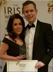  ??  ?? Caroline Shevlin of The Flower Studio with her husband Cllr Thomas Sharkey at the Irish Wedding Awards