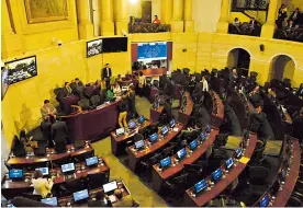  ?? COLPRENSA ?? Plenaria del Senado de la República, en las instalacio­nes del Capitolio Nacional.