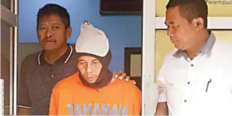  ?? BOY SLAMET/JAWA POS ?? PESAKITAN: Muslimin saat baru ditangkap petugas Polresta Sidoarjo pada Juli 2019.