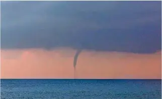  ??  ?? SHORT-LIVED PHENOMENON: According to experts, waterspout­s are short-lived weather phenomenon, which sometimes occur in Oman.