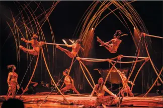  ?? PHOTO COURTESY OF CIRQUE DU SOLEIL ?? Tickets are on sale now for “Amaluna,” the Cirque du Soleil Big Top show that debuts in Montgomery County July 24. This photo shows the use of uneven bars in one of the show’s acts.