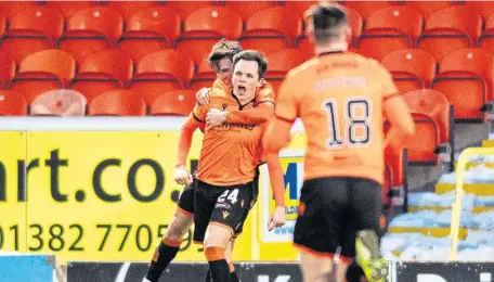  ??  ?? Shankland celebrates his second in the 83rd minute