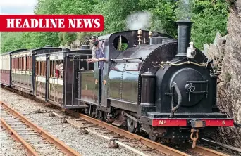  ??  ?? Left: ‘ LargeEngla­nd’ 0- 4- 0STTNo. 5 heads its first public passenger train at RhiwGoch on July 20. CHRIS PARRY