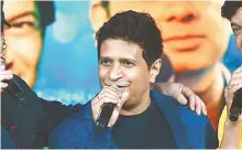  ?? AFP-Yonhap ?? Bollywood singer Krishnakum­ar Kunnath — popularly known as KK — attends a concert in Mumbai in this file photo taken on Sept. 27, 2021. KK, died of a heart attack at age 53 after a concert, Tuesday.