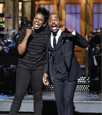  ??  ?? Comedy and Drama “This Is Us” star Sterling K. Brown tackled “SNL” with Leslie Jones this year, while Jodi Balfour (opposite page) appeared in “The Crown.”