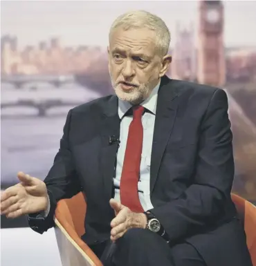  ??  ?? 0 Jeremy Corbyn said on The Andrew Marr Show the ‘astronomic­al gap’ must be tackled