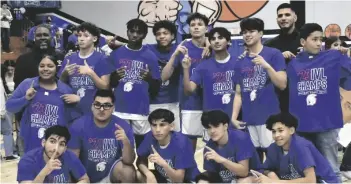  ?? ODETT OCHOA PHOTO ?? The Central Union High School boys basketball team finish the 2022-2023 season as the Imperial Valley League champions on Friday, February 10, at Spartan Arena in El Centro.