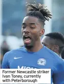  ??  ?? Former Newcastle striker Ivan Toney, currently with Peterborou­gh