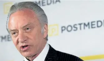  ?? SUPPLIED PHOTO ?? Postmedia chief executive Paul Godfrey said that the company is still “working on a number of things at this point.”