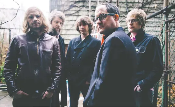  ?? DANNY CLINCH ?? Drummer Bobby Drake, left, guitarist Steve Selvidge, bassist Galen Polivka, frontman Craig Finn and guitarist Tad Kubler of The Hold Steady still play to packed crowds.