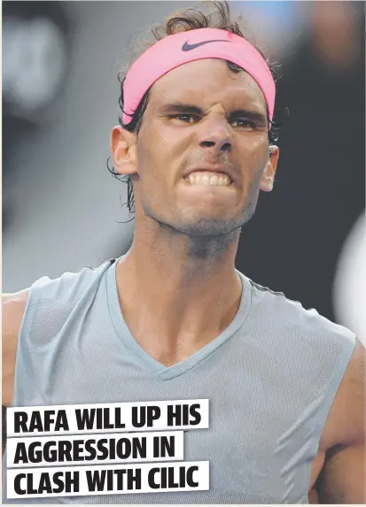  ??  ?? FIRED UP: Spain's Rafael Nadal reacts during his fourth round match win over Argentina's Diego Schwartzma­n.