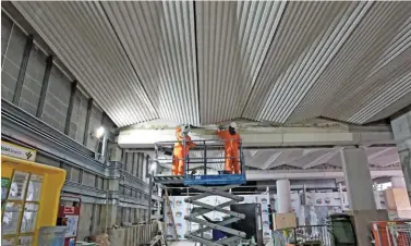  ?? CROSSRAIL. ?? On April 21 2017, the ticket hall roof is being installed at Crossrail’s new Liverpool Street station. Peter Bryson believes that the new station will not be able to cope with Crossrail traffic.