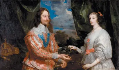  ??  ?? Anthony van Dyck: Charles I and Henrietta Maria Holding a Laurel Wreath, 1632