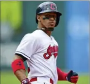  ?? DAVID DERMER — ASSOCIATED PRESS ?? Francisco Lindor runs the bases after hitting a two-run home run off Tigers starter Matthew Boyd on June 24.