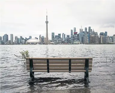  ?? TORONTO STAR FILE PHOTOS ?? In 2017, heavy rains flooded the Toronto Islands. Rainstorms of exceptiona­l intensity are increasing­ly common in the GTA.