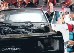  ??  ?? Handyman’s delight: Bryan Jordan, pictured with his Nissan Datsun PG720, says cars have become too specialise­d for home repairs since the Datsun’s demise.