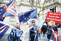  ?? PHOTO: REUTERS ?? Public resistance . . . AntiBrexit protesters gather outside Downing Street, on Whitehall in central London, early this month.