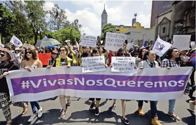  ??  ?? marcha para exigir justicia para Mara, en la Ciudad de México