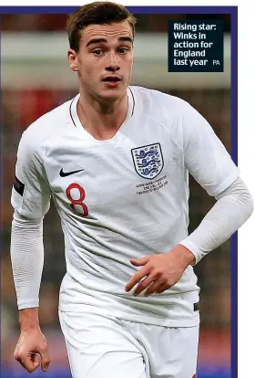  ?? PA ?? Rising star: Winks in action for England last year