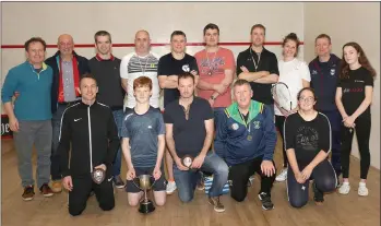  ??  ?? Prize-winners in the county squash championsh­ips held in the St. Patrick’s club, Enniscorth­y.