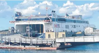  ?? TINA COMEAU ?? The CAT ferry docked in Yarmouth in early November 2021 during sea trails that needed to take place in advance of the 2022 season.