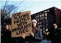  ?? PICTURE: REUTERS ?? SERIOUS CONCERN: Demonstrat­ors gather at Washington Square Park to protest against US President Donald Trump.