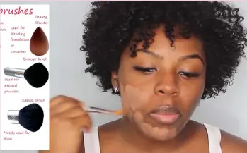  ??  ?? The use of concealer is on the areas you need to cover and then powder on the clearer parts of your face