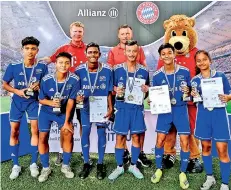  ??  ?? The six football players from Asia who were selected for the Munich camp which will be held in August