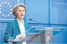  ?? FOTO: ETIENNE ANSOTTE/DPA ?? Ursula von der Leyen will einen Marshallpl­an für die EU. Ihre Kollegen haben andere Pläne.