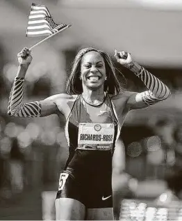  ?? Courtesy Bert Richardson ?? Former UT track star Sanya Richards-Ross says she wonders if the school’s mostly white donors and officials care about the racist origins of “The Eyes of Texas.”
