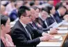  ?? / CHINA DAILY FENG YONGBIN ?? Deputy Wang Yongcheng during a meeting at the Great Hall of the People.