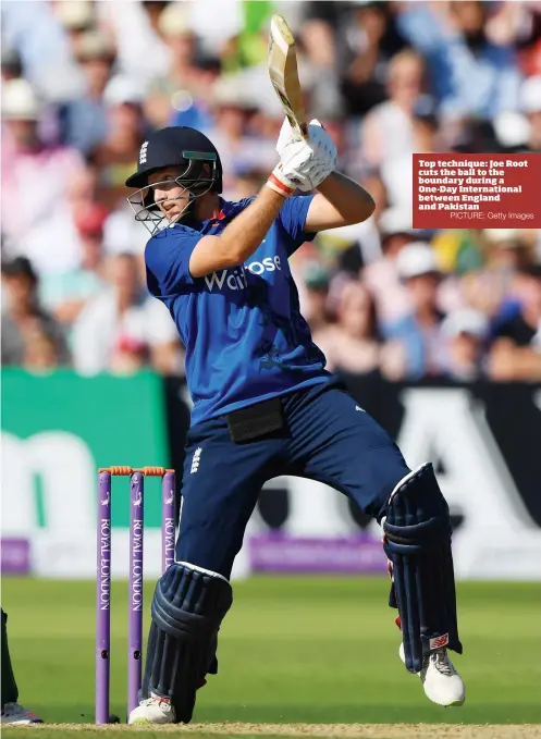  ?? PICTURE: Getty Images ?? Top technique: Joe Root cuts the ball to the boundary during a One-Day Internatio­nal between England and Pakistan