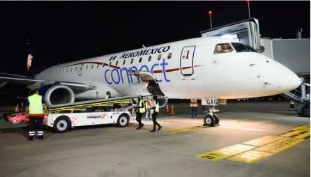  ?? Ict ?? Llegada ayer del primer vuelo de Aeroméxico al aeropuerto internacio­nal Juan Santamaría.