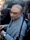  ?? AP ?? Asif Ali Zardari arrives at the court in Karachi on Friday.—