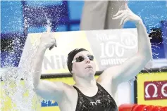  ?? - AFP photo ?? US Lilly King reacts after competing in the women’s 100m breaststro­ke final during the swimming competitio­n at the 2017 FINA World Championsh­ips in Budapest, on July 25, 2017.