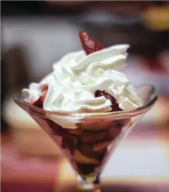  ??  ?? Finish with a cold, refreshing dessert, possibly strawberri­es with whipped cream.